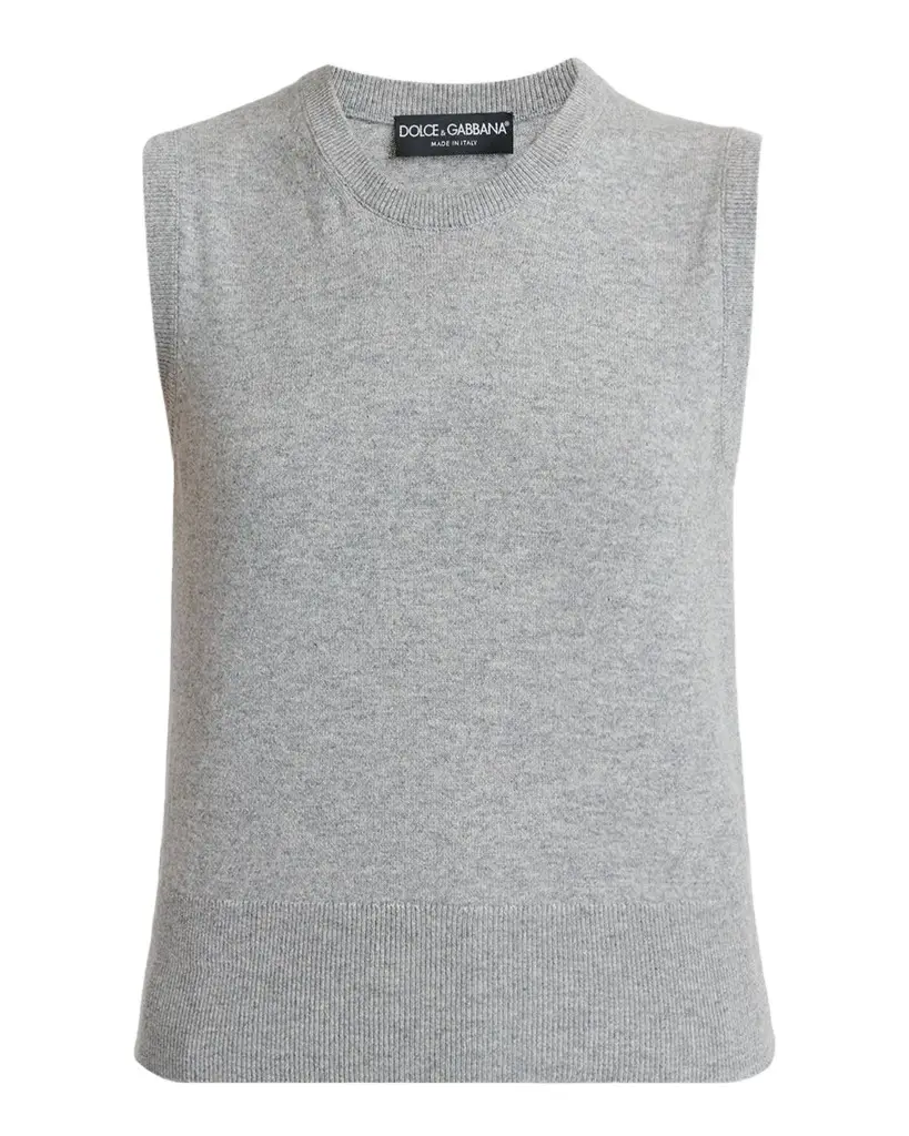 Dolce & Gabbana Cashmere Sleeveless Crewneck Sweater | Image 1 Dolce & Gabbana Cashmere Sleeveless Crewneck Sweater | Image 1