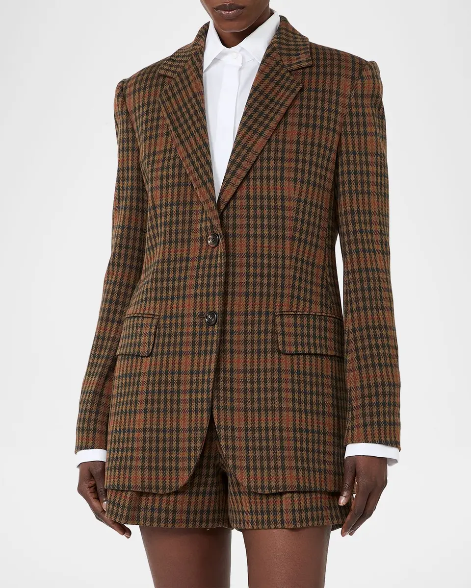Max Mara Check Wool-Blend Single-Breasted Jacket | Thumbnail 4 Max Mara Check Wool-Blend Single-Breasted Jacket | Thumbnail 4