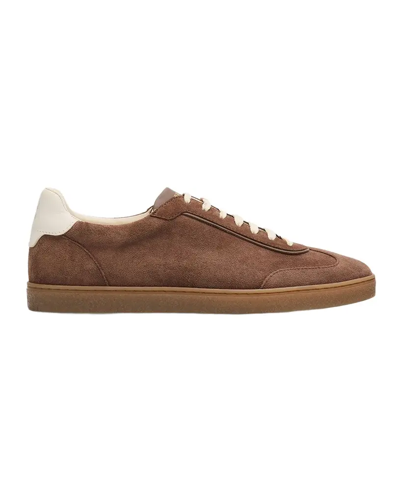 Brunello Cucinelli Men's Suede T-Toe Low-Top Sneakers | Image 1 Brunello Cucinelli Men's Suede T-Toe Low-Top Sneakers | Image 1