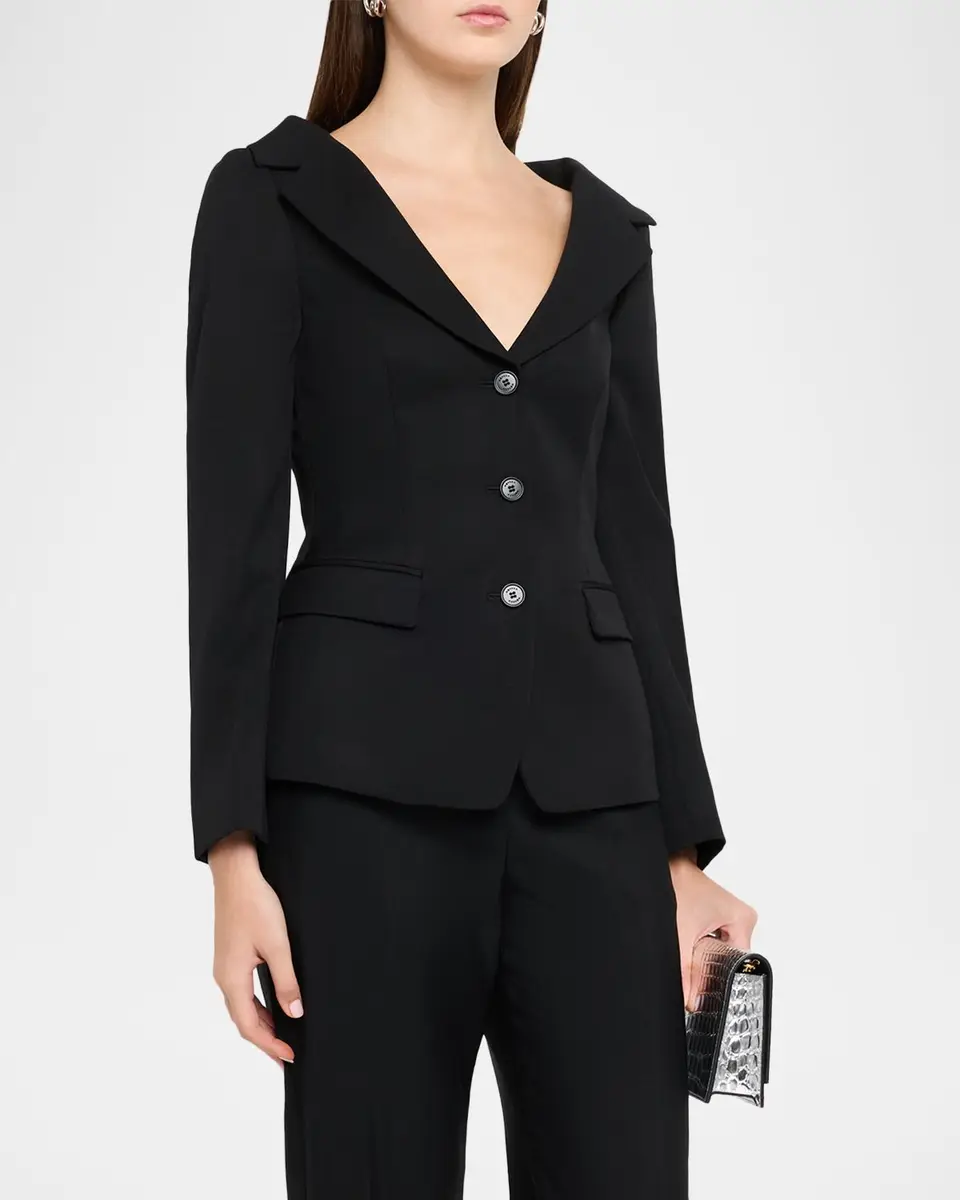 Alexander McQueen Off-The-Shoulder Single-Breasted Jacket | Thumbnail 4 Alexander McQueen Off-The-Shoulder Single-Breasted Jacket | Thumbnail 4