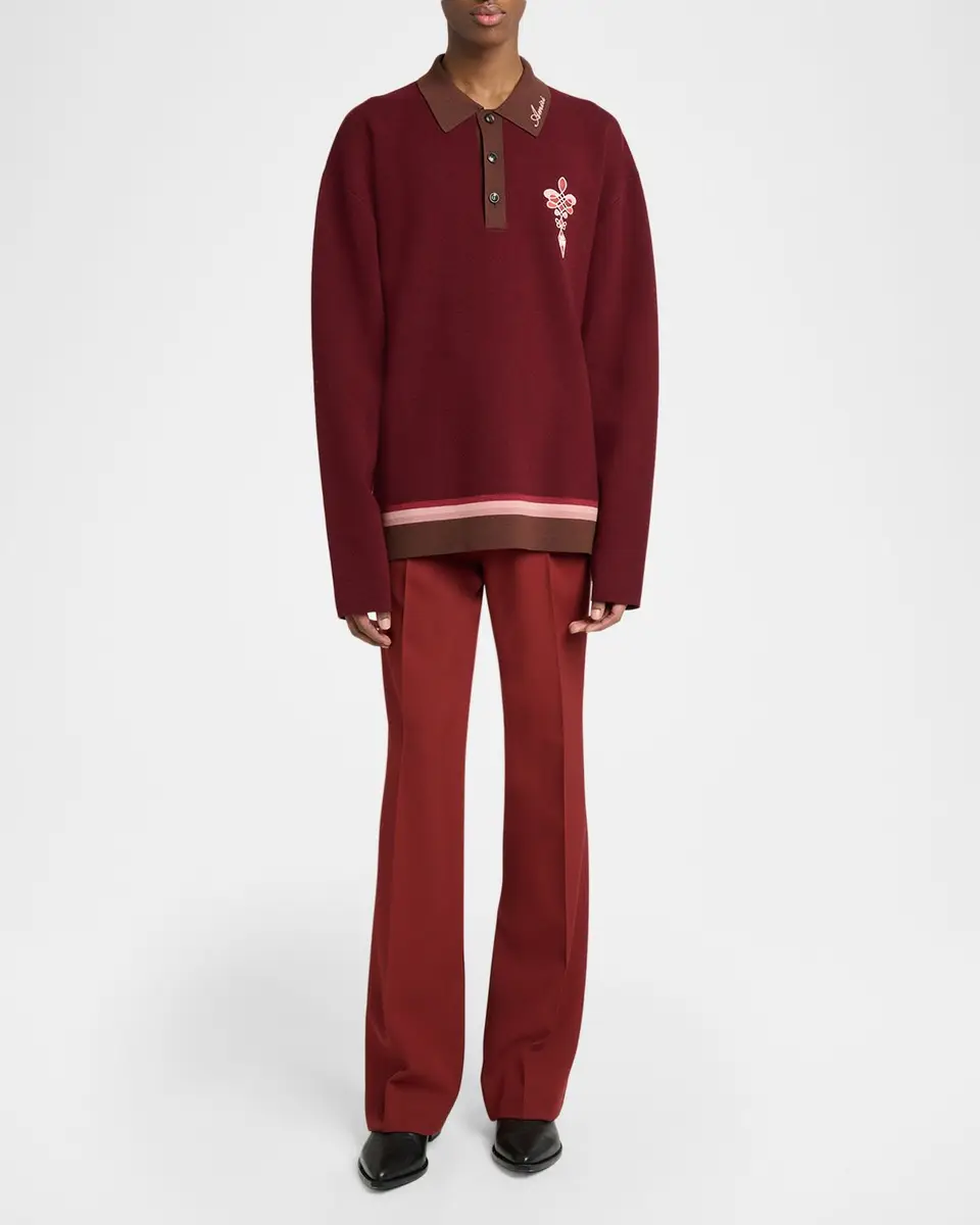 AMIRI Men's Lasso Knit Oversized Polo Sweater | Thumbnail 2 AMIRI Men's Lasso Knit Oversized Polo Sweater | Thumbnail 2