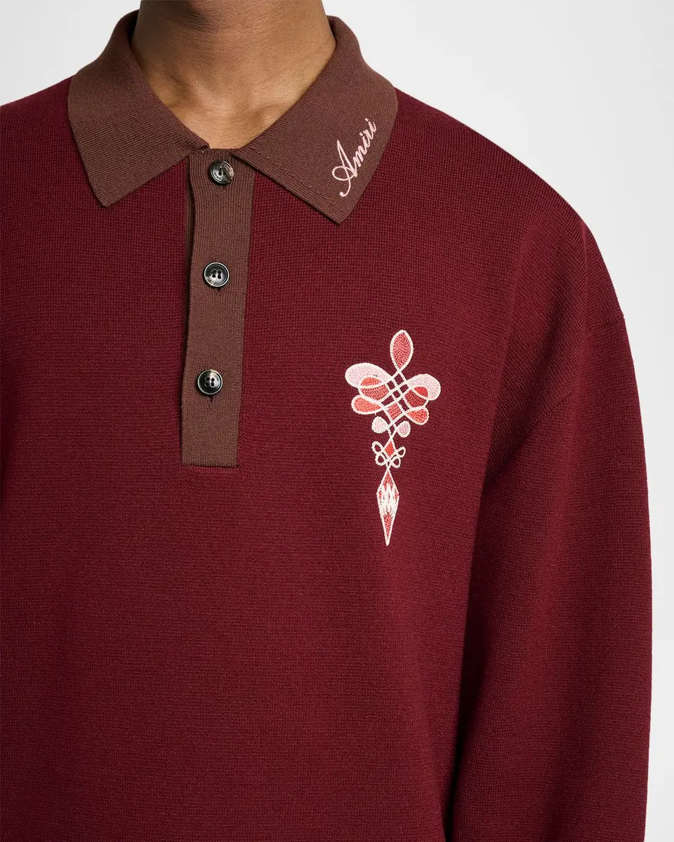 AMIRI Men's Lasso Knit Oversized Polo Sweater | Thumbnail 5 AMIRI Men's Lasso Knit Oversized Polo Sweater | Thumbnail 5