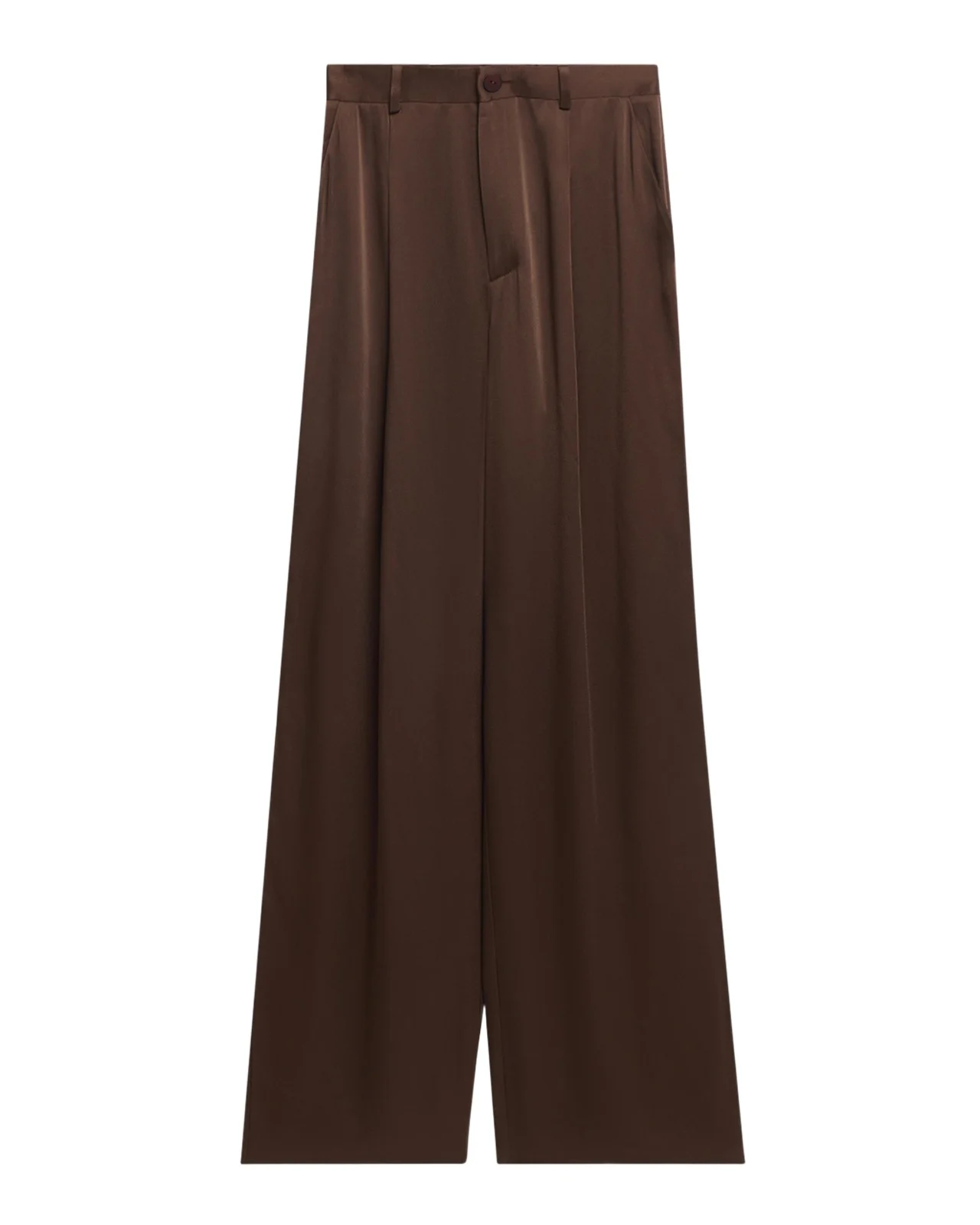 Lapointe Satin Relaxed-Leg Pleated Trousers