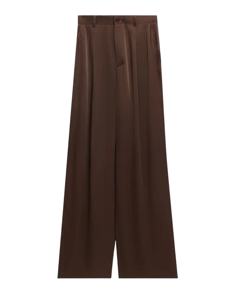 Lapointe Satin Relaxed-Leg Pleated Trousers | Image 1 Lapointe Satin Relaxed-Leg Pleated Trousers | Image 1