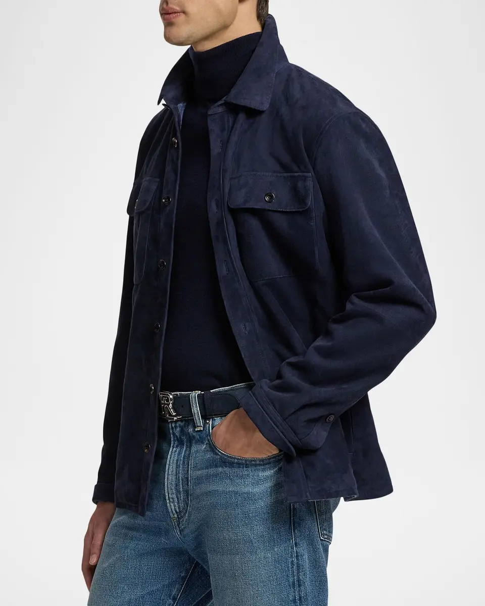 Ralph Lauren Purple Label Men's Calloway Suede Shirt Jacket | Thumbnail 6 Ralph Lauren Purple Label Men's Calloway Suede Shirt Jacket | Thumbnail 6
