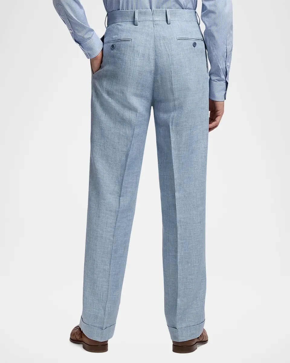 Ralph Lauren Purple Label Men's Hand-Tailored Linen-Blend Trousers | Thumbnail 3 Ralph Lauren Purple Label Men's Hand-Tailored Linen-Blend Trousers | Thumbnail 3
