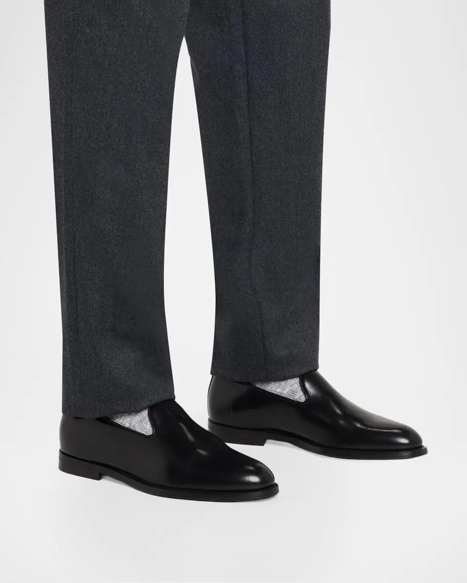 Brunello Cucinelli Men's Leather Venetian Loafers | Thumbnail 2
