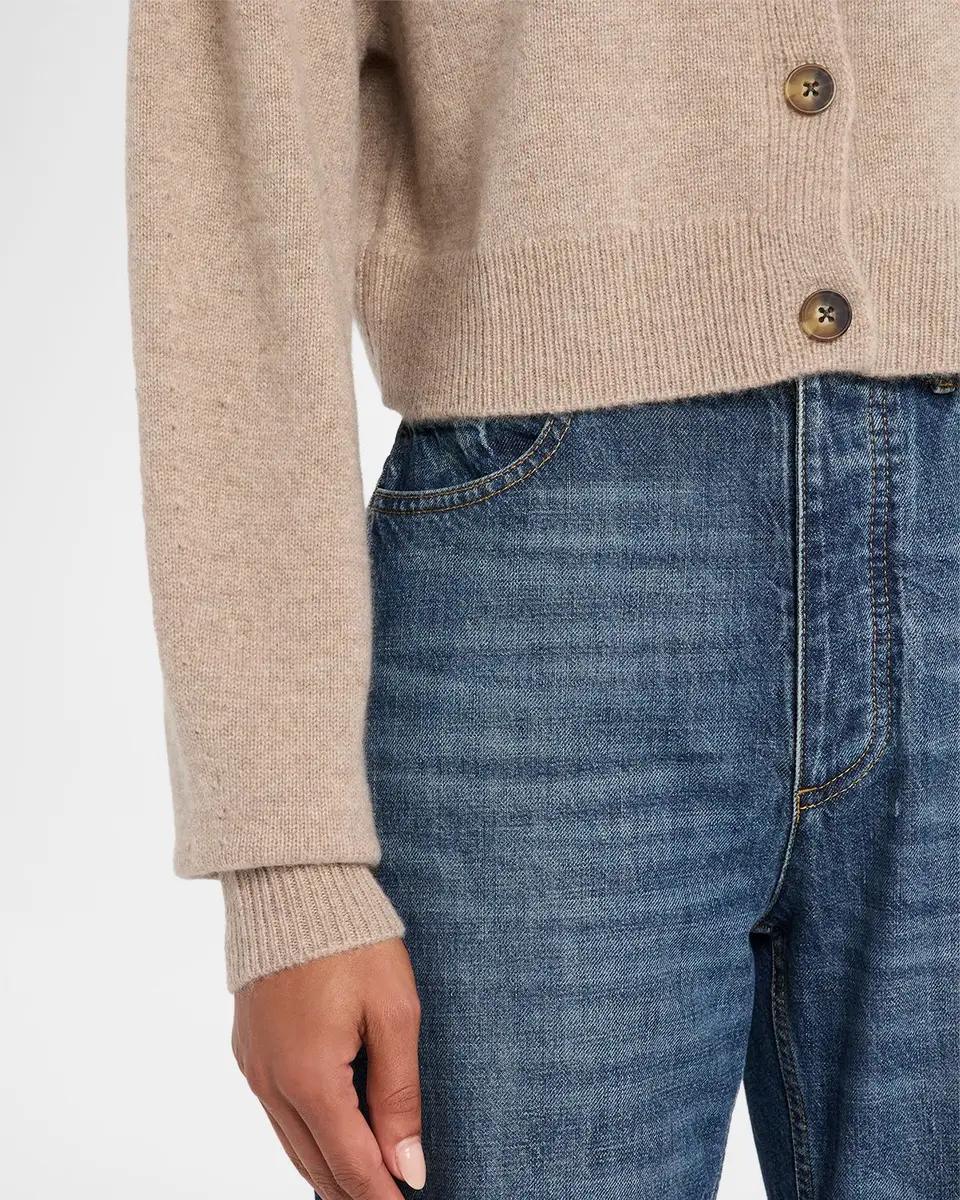 Loulou de Saison Heike Cashmere Crop Cardigan | Thumbnail 5 Loulou de Saison Heike Cashmere Crop Cardigan | Thumbnail 5