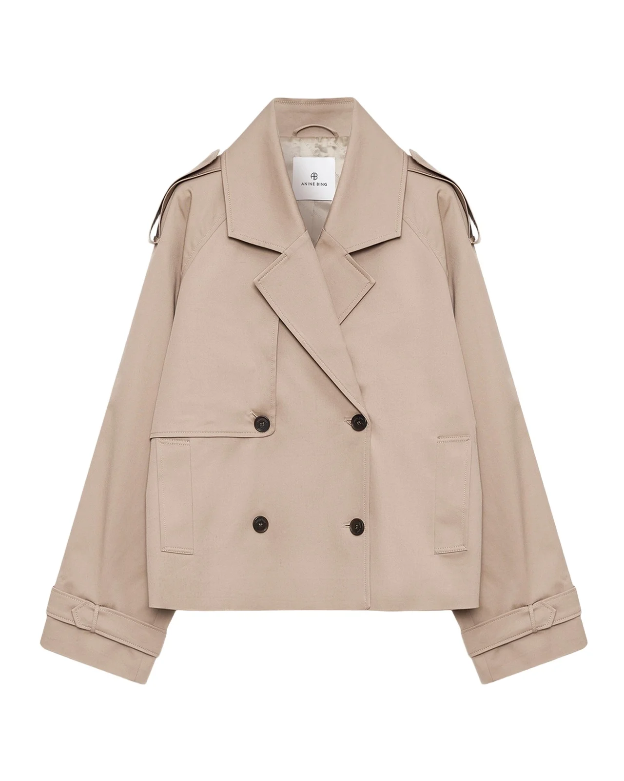 Anine Bing Rickie Cropped Trench Coat