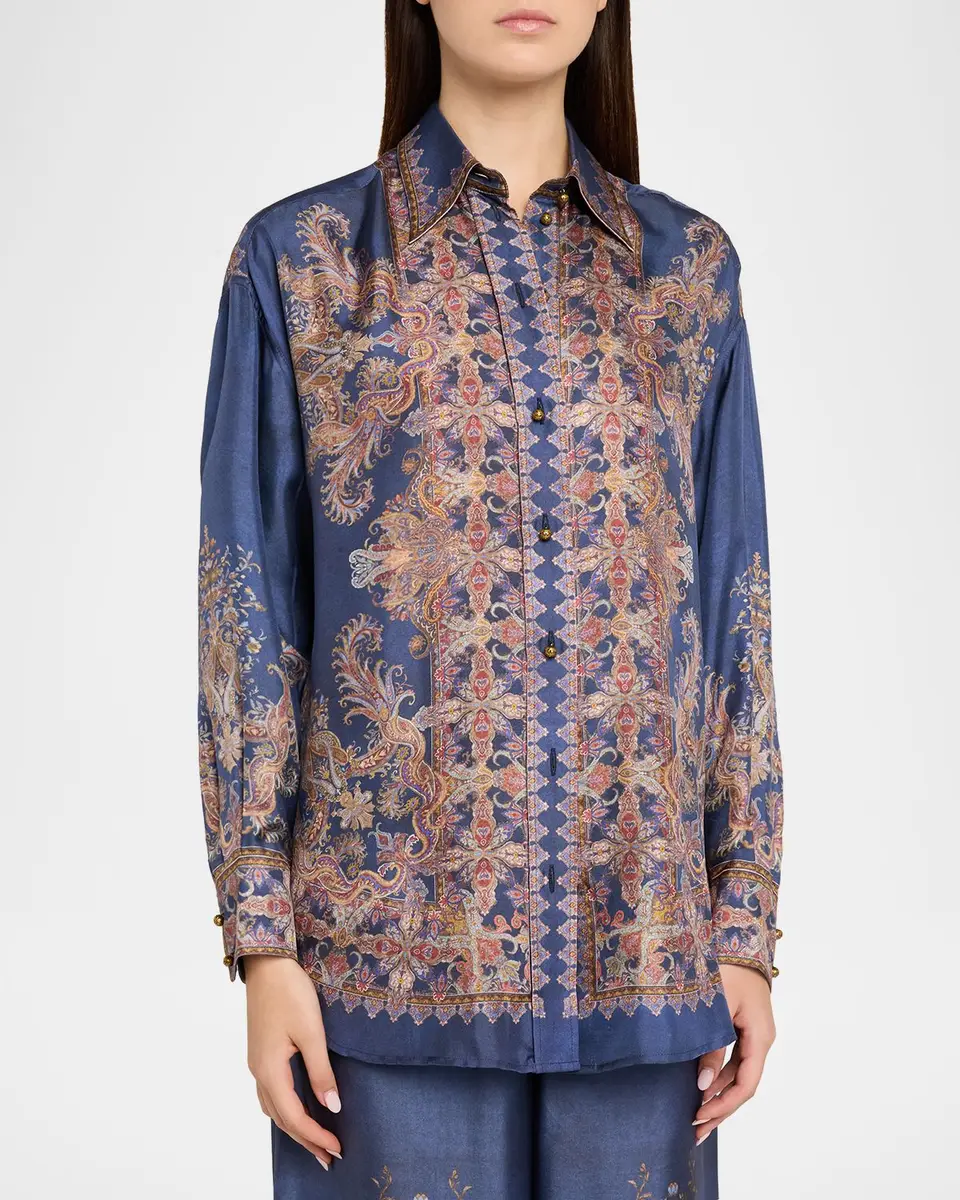 Zimmermann Valiant Relaxed Silk Shirt | Thumbnail 4 Zimmermann Valiant Relaxed Silk Shirt | Thumbnail 4