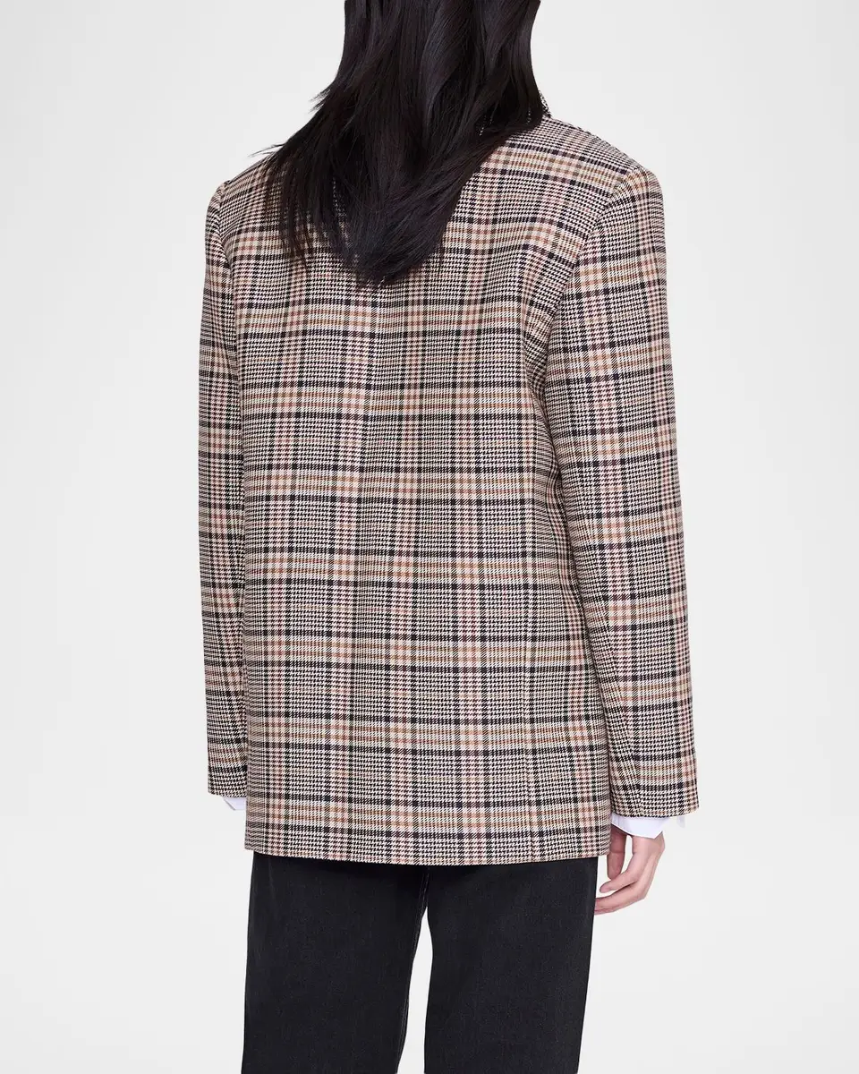 Anine Bing Quinn Check Single-Breasted Blazer | Thumbnail 3 Anine Bing Quinn Check Single-Breasted Blazer | Thumbnail 3