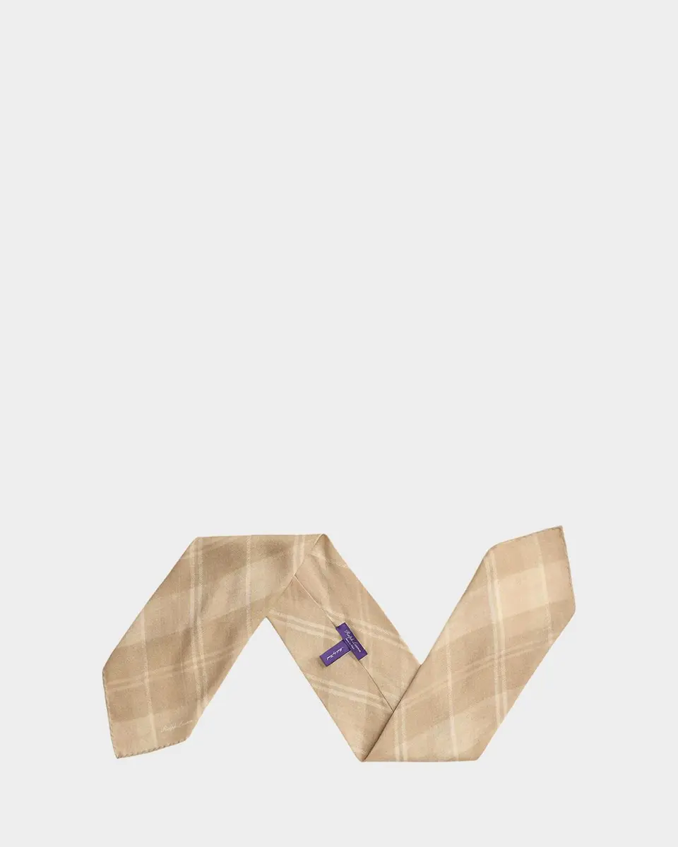 Ralph Lauren Purple Label Men's Plaid Cashmere-Silk Neckerchief | Thumbnail 4 Ralph Lauren Purple Label Men's Plaid Cashmere-Silk Neckerchief | Thumbnail 4