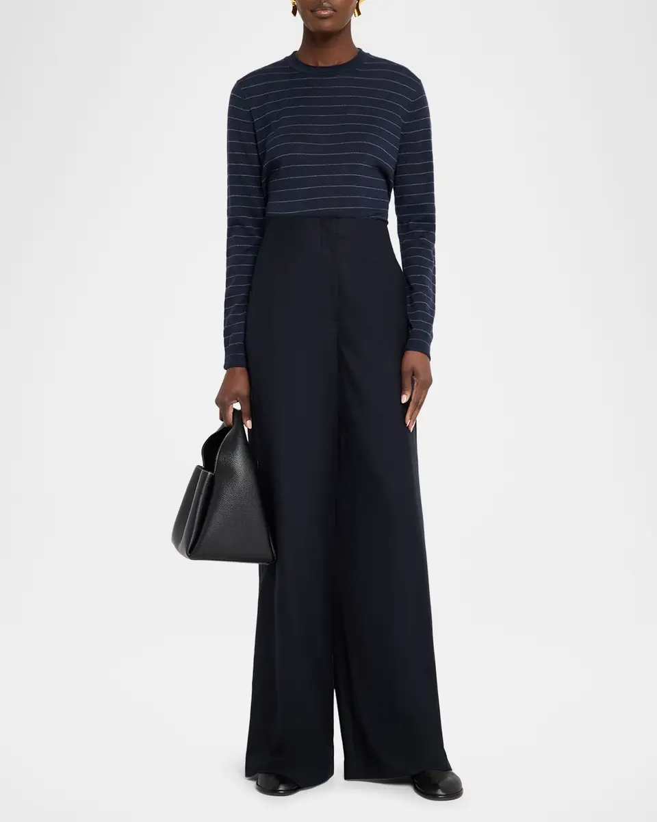 Lafayette 148 New York Striped Crewneck Cashmere Sweater | Thumbnail 2 Lafayette 148 New York Striped Crewneck Cashmere Sweater | Thumbnail 2