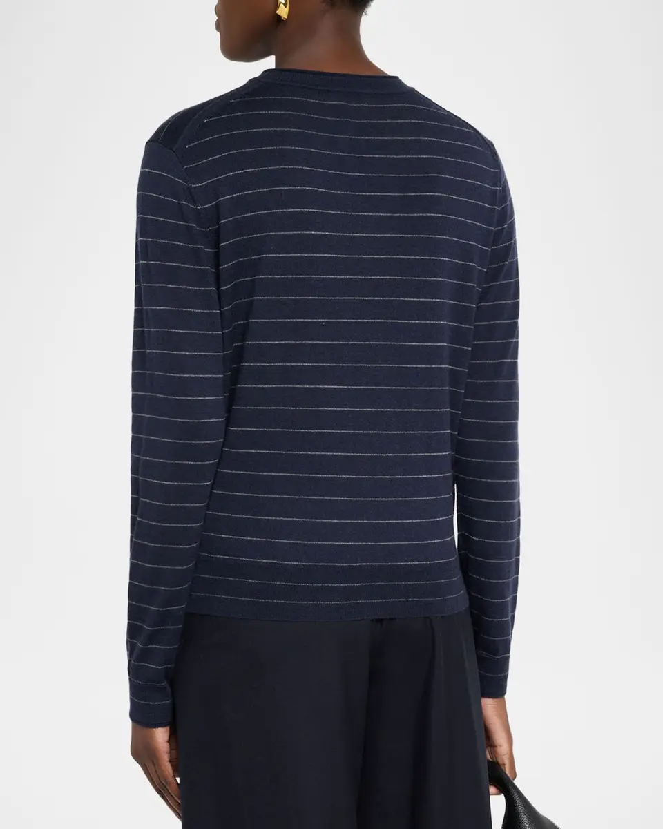 Lafayette 148 New York Striped Crewneck Cashmere Sweater | Thumbnail 3 Lafayette 148 New York Striped Crewneck Cashmere Sweater | Thumbnail 3