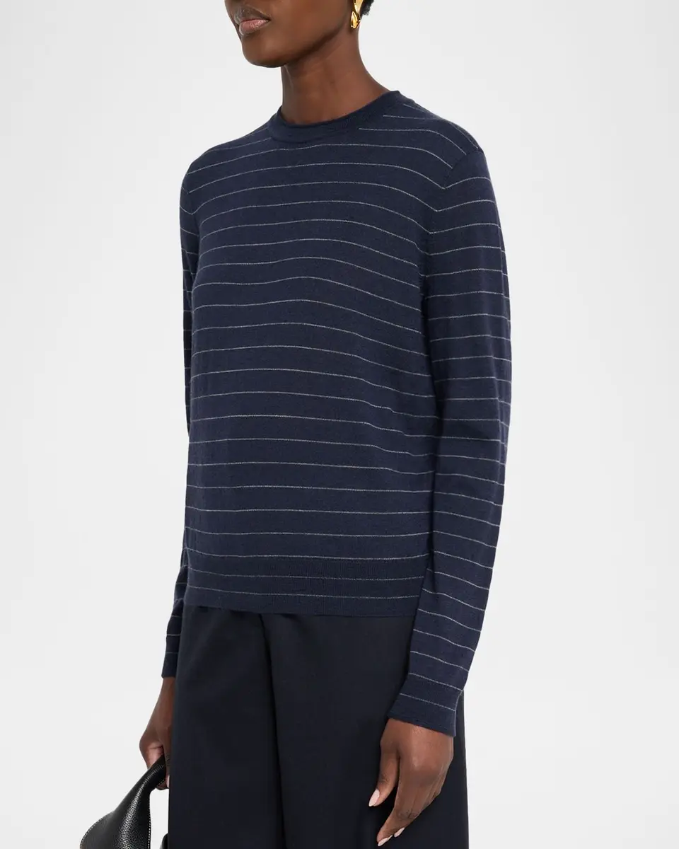 Lafayette 148 New York Striped Crewneck Cashmere Sweater | Thumbnail 4 Lafayette 148 New York Striped Crewneck Cashmere Sweater | Thumbnail 4
