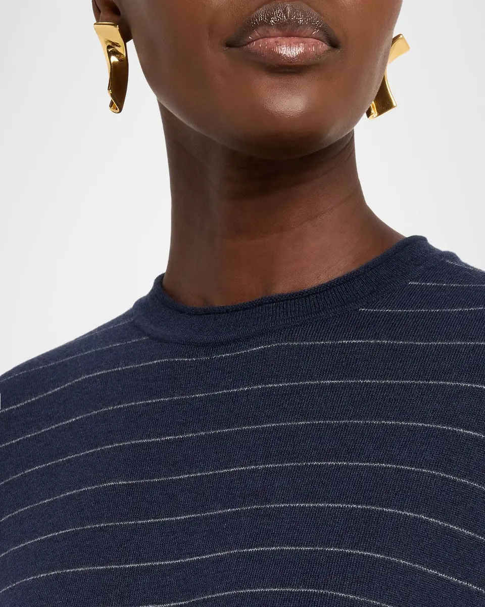 Lafayette 148 New York Striped Crewneck Cashmere Sweater | Thumbnail 5 Lafayette 148 New York Striped Crewneck Cashmere Sweater | Thumbnail 5