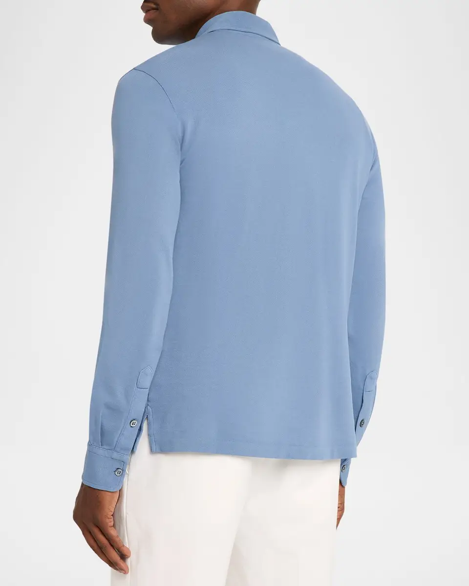 Ralph Lauren Purple Label Men's Washed Piqué Polo Shirt | Thumbnail 3 Ralph Lauren Purple Label Men's Washed Piqué Polo Shirt | Thumbnail 3