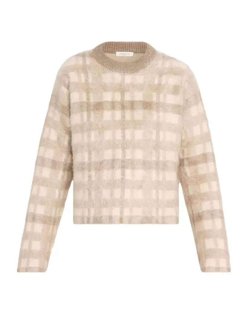 Lafayette 148 New York Glen Plaid Jacquard Brushed Cashmere Sweater | Image 1 Lafayette 148 New York Glen Plaid Jacquard Brushed Cashmere Sweater | Image 1