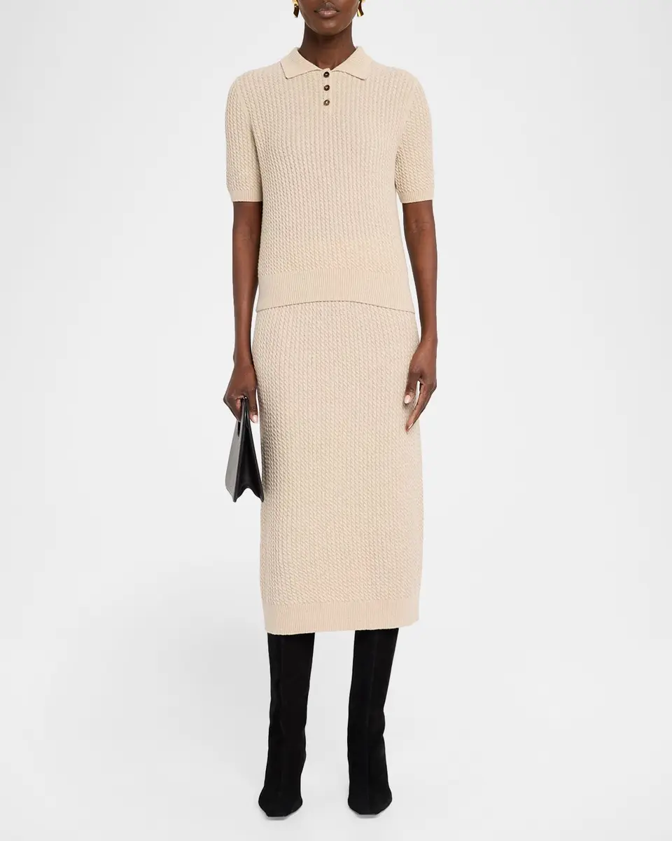 Lafayette 148 New York Cable-Knit Cashmere Midi Skirt | Thumbnail 2 Lafayette 148 New York Cable-Knit Cashmere Midi Skirt | Thumbnail 2