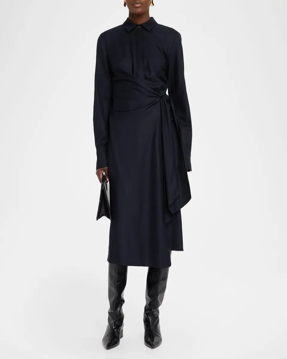 Lafayette 148 New York Wool Wrap Midi Shirtdress | Thumbnail 2 Lafayette 148 New York Wool Wrap Midi Shirtdress | Thumbnail 2
