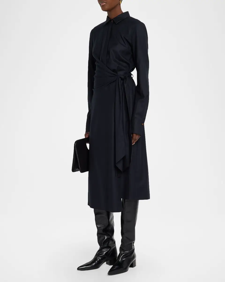 Lafayette 148 New York Wool Wrap Midi Shirtdress | Thumbnail 4 Lafayette 148 New York Wool Wrap Midi Shirtdress | Thumbnail 4