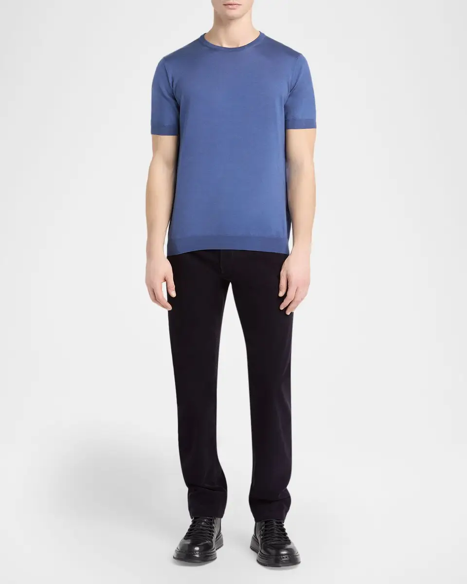 Giorgio Armani Men's Silk & Cotton T-Shirt | Thumbnail 2 Giorgio Armani Men's Silk & Cotton T-Shirt | Thumbnail 2