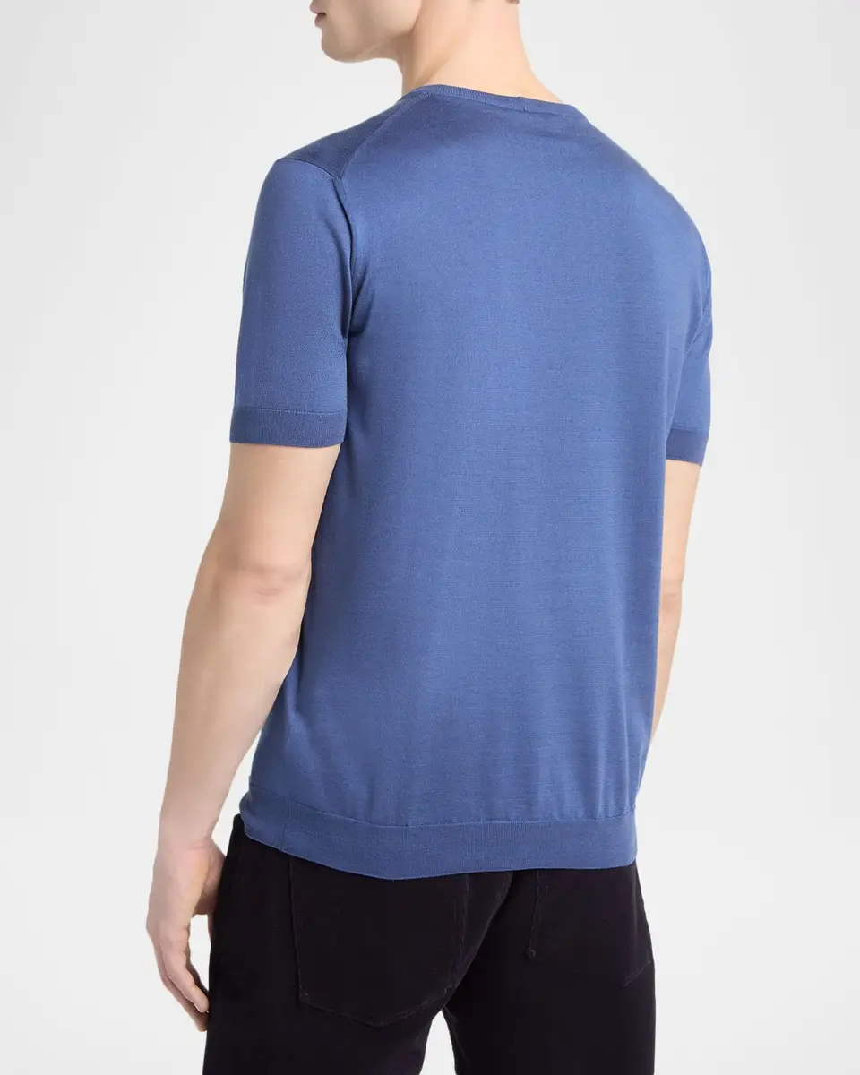 Giorgio Armani Men's Silk & Cotton T-Shirt | Thumbnail 3 Giorgio Armani Men's Silk & Cotton T-Shirt | Thumbnail 3