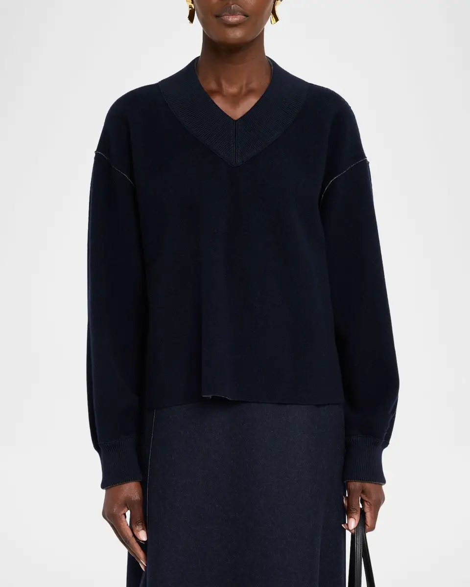 Lafayette 148 New York V-Neck Reversible Knit Sweater | Thumbnail 4 Lafayette 148 New York V-Neck Reversible Knit Sweater | Thumbnail 4