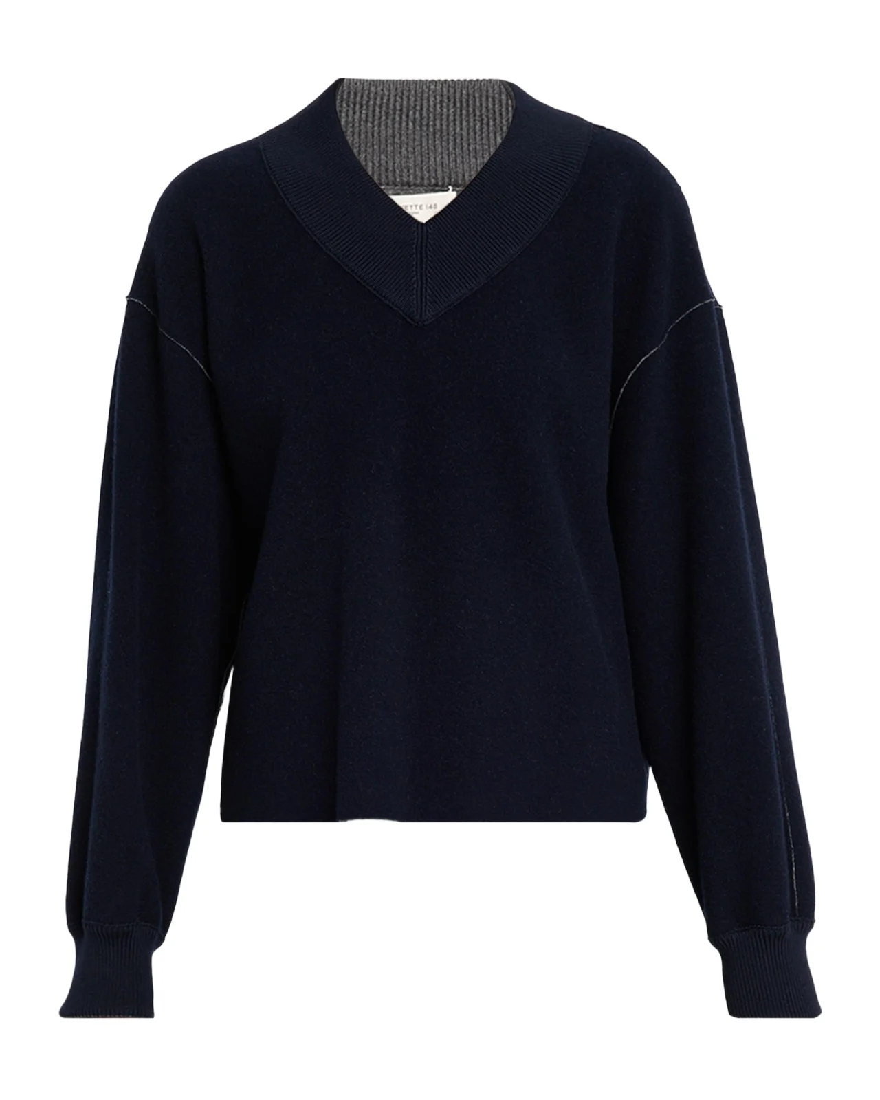 V-Neck Reversible Knit Sweater