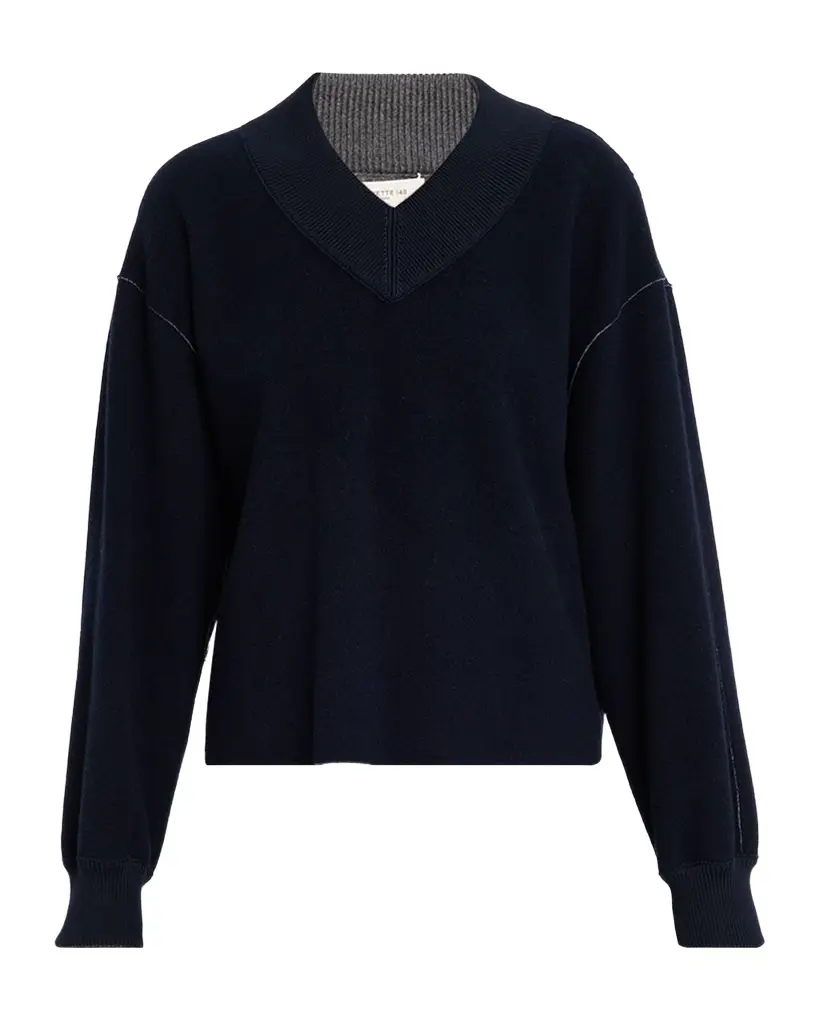 V-Neck Reversible Knit Sweater V-Neck Reversible Knit Sweater