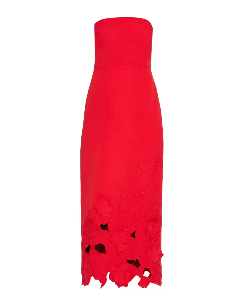 As It May Maelle Strapless Floral Applique Midi Dress | Image 1 As It May Maelle Strapless Floral Applique Midi Dress | Image 1
