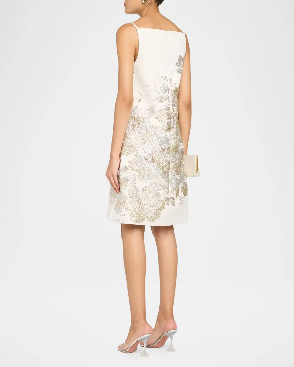 Rickie Freeman for Teri Jon Metallic Floral Jacquard Mini Shift Dress | Thumbnail 3 Rickie Freeman for Teri Jon Metallic Floral Jacquard Mini Shift Dress | Thumbnail 3