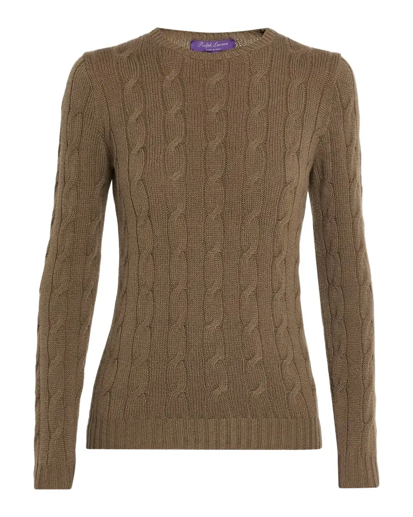 Ralph Lauren Collection Cable-Knit Stretch Silk Sweater | Image 1 Ralph Lauren Collection Cable-Knit Stretch Silk Sweater | Image 1