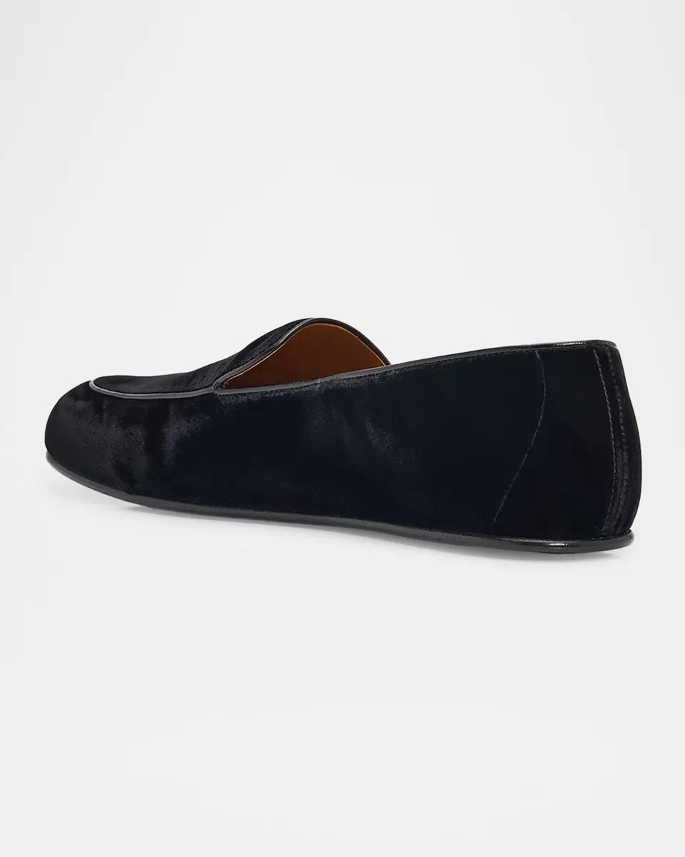 TOM FORD Boutique Men's Leo Leather-Trim Velvet Smoking Slippers | Thumbnail 2 TOM FORD Boutique Men's Leo Leather-Trim Velvet Smoking Slippers | Thumbnail 2