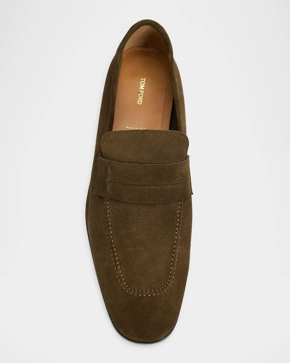 Tom Ford Men's Sean Suede Penny Loafers | Thumbnail 4