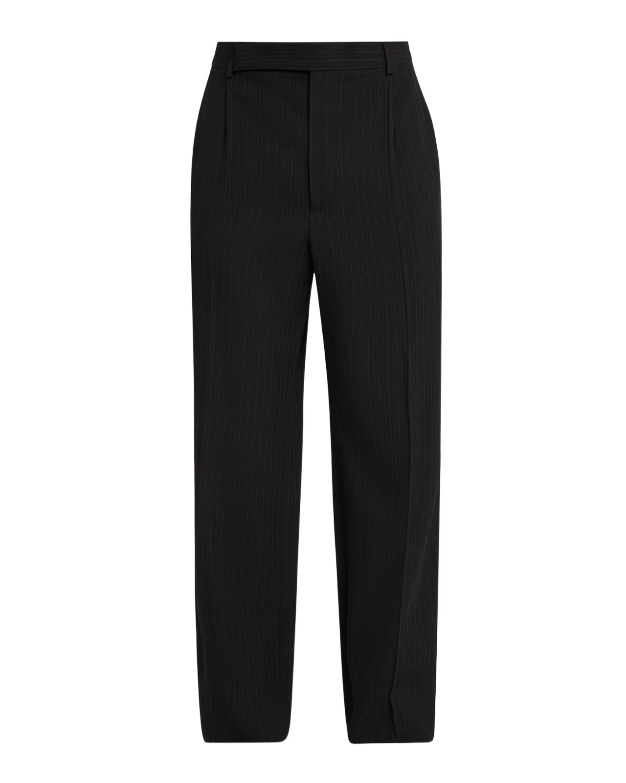 Men's Wool Stripe Pleated Wide-Leg Trousers Men's Wool Stripe Pleated Wide-Leg Trousers