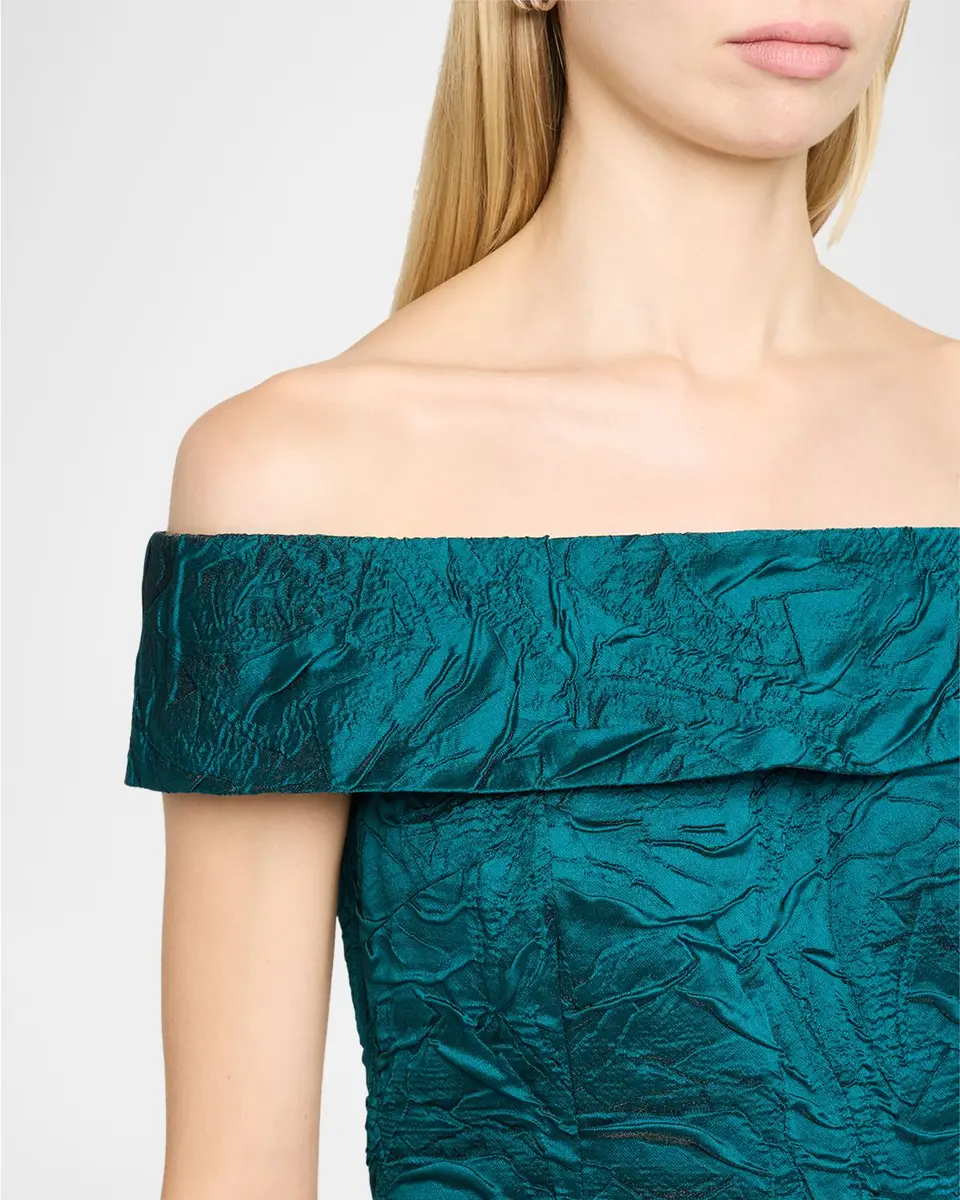 Rickie Freeman for Teri Jon Off-Shoulder Jacquard Column Gown | Thumbnail 5 Rickie Freeman for Teri Jon Off-Shoulder Jacquard Column Gown | Thumbnail 5