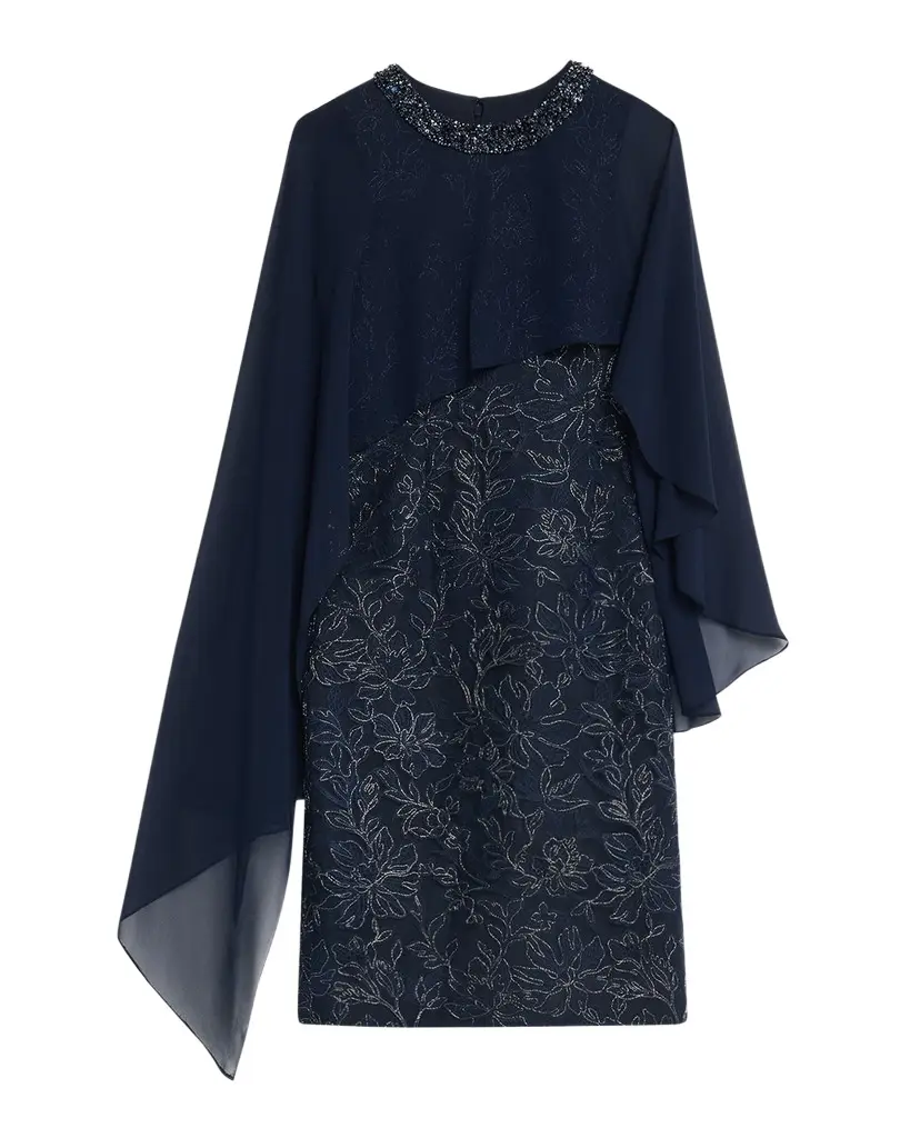 Rickie Freeman for Teri Jon Beaded Chiffon & Embroidered Lace Dress | Image 1 Rickie Freeman for Teri Jon Beaded Chiffon & Embroidered Lace Dress | Image 1