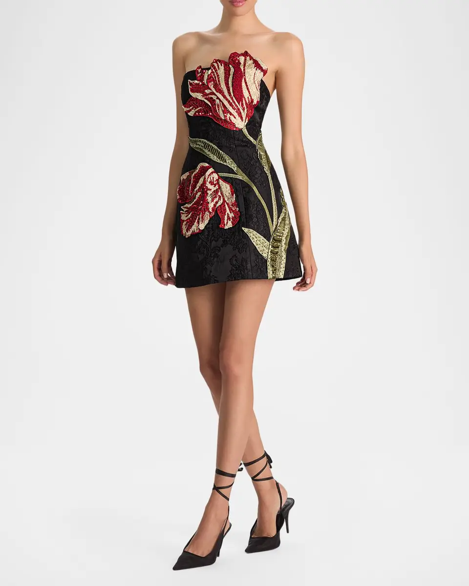Alice + Olivia Katia Embellished Strapless Mini Dress | Thumbnail 4
