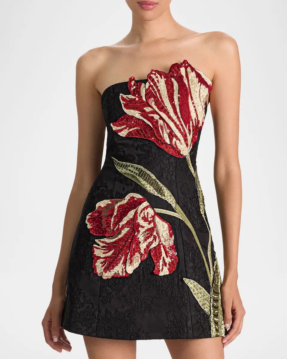 Alice + Olivia Katia Embellished Strapless Mini Dress | Thumbnail 6