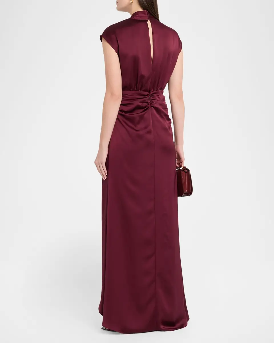 Ramy Brook Catrin Draped Deep V-Neck Gown | Thumbnail 3 Ramy Brook Catrin Draped Deep V-Neck Gown | Thumbnail 3