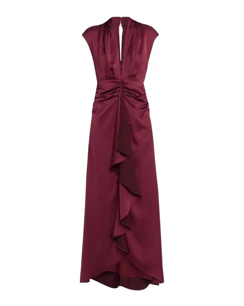 Ramy Brook Catrin Draped Deep V-Neck Gown | Image 1 Ramy Brook Catrin Draped Deep V-Neck Gown | Image 1
