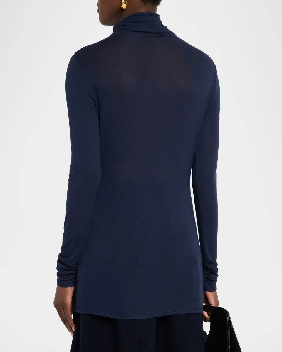 Lafayette 148 New York Elongated Viscose-Cashmere Jersey Turtleneck | Thumbnail 3