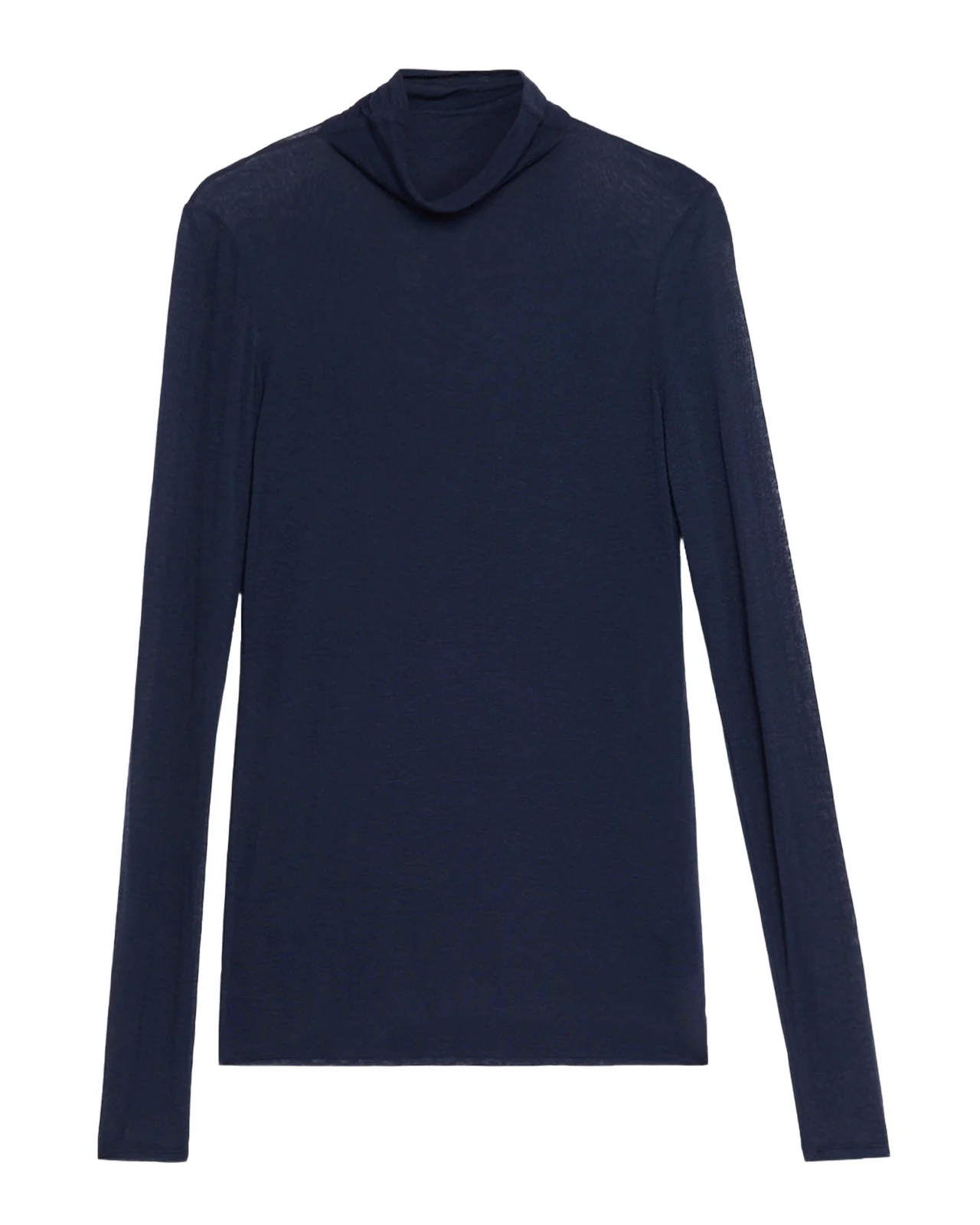 Lafayette 148 New York Elongated Viscose-Cashmere Jersey Turtleneck
