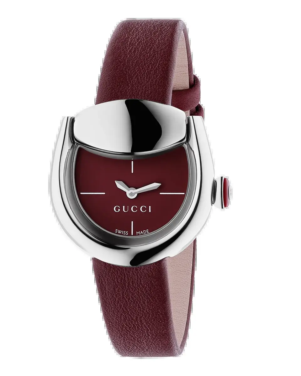 Gucci Horsebit Burgundy Leather Strap Watch, 27x23mm | Thumbnail 2 Gucci Horsebit Burgundy Leather Strap Watch, 27x23mm | Thumbnail 2