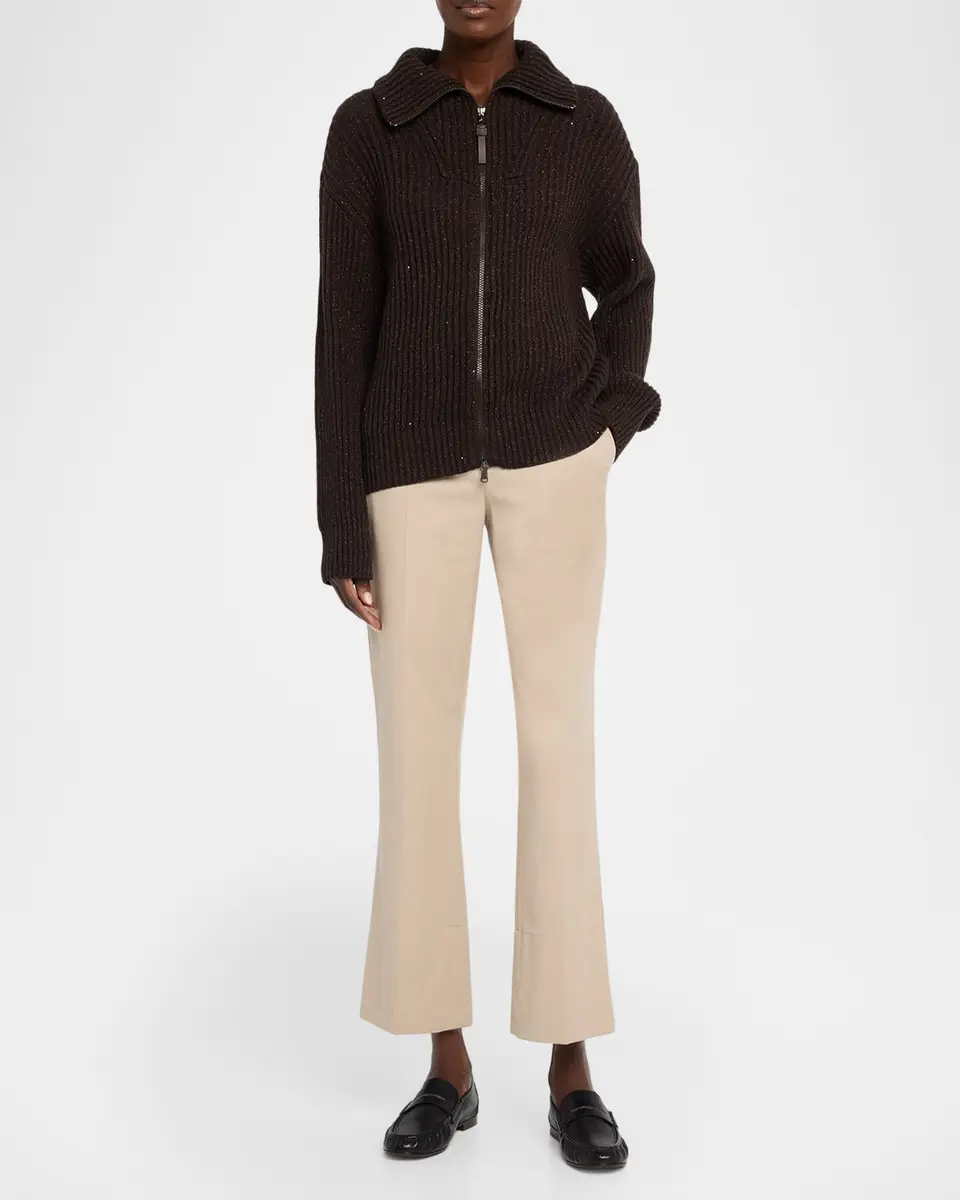 Brunello Cucinelli Cotton Twill Kickflare Ankle Pants | Thumbnail 2 Brunello Cucinelli Cotton Twill Kickflare Ankle Pants | Thumbnail 2