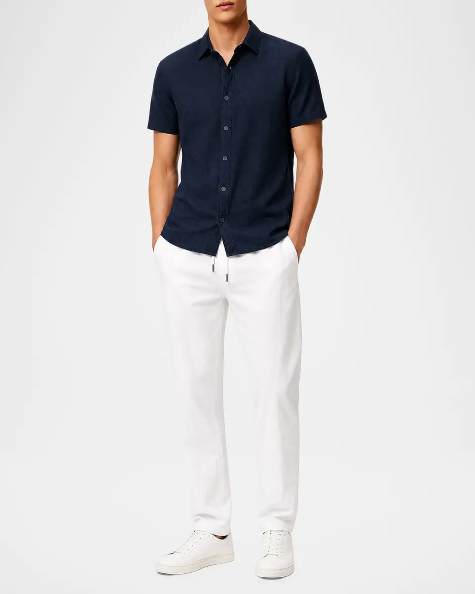 Onia Men's Stretch Linen Short-Sleeve Shirt | Thumbnail 2 Onia Men's Stretch Linen Short-Sleeve Shirt | Thumbnail 2