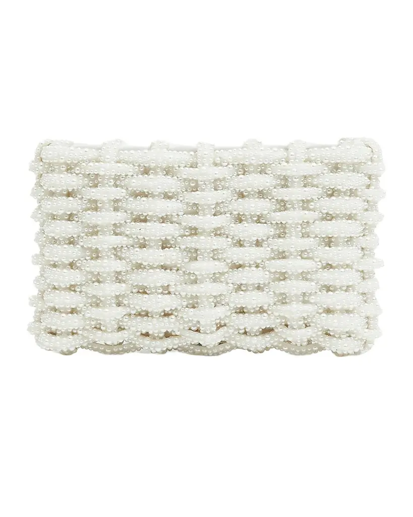 Simkhai Morgan Pearlescent-Woven Clutch | Image 1 Simkhai Morgan Pearlescent-Woven Clutch | Image 1