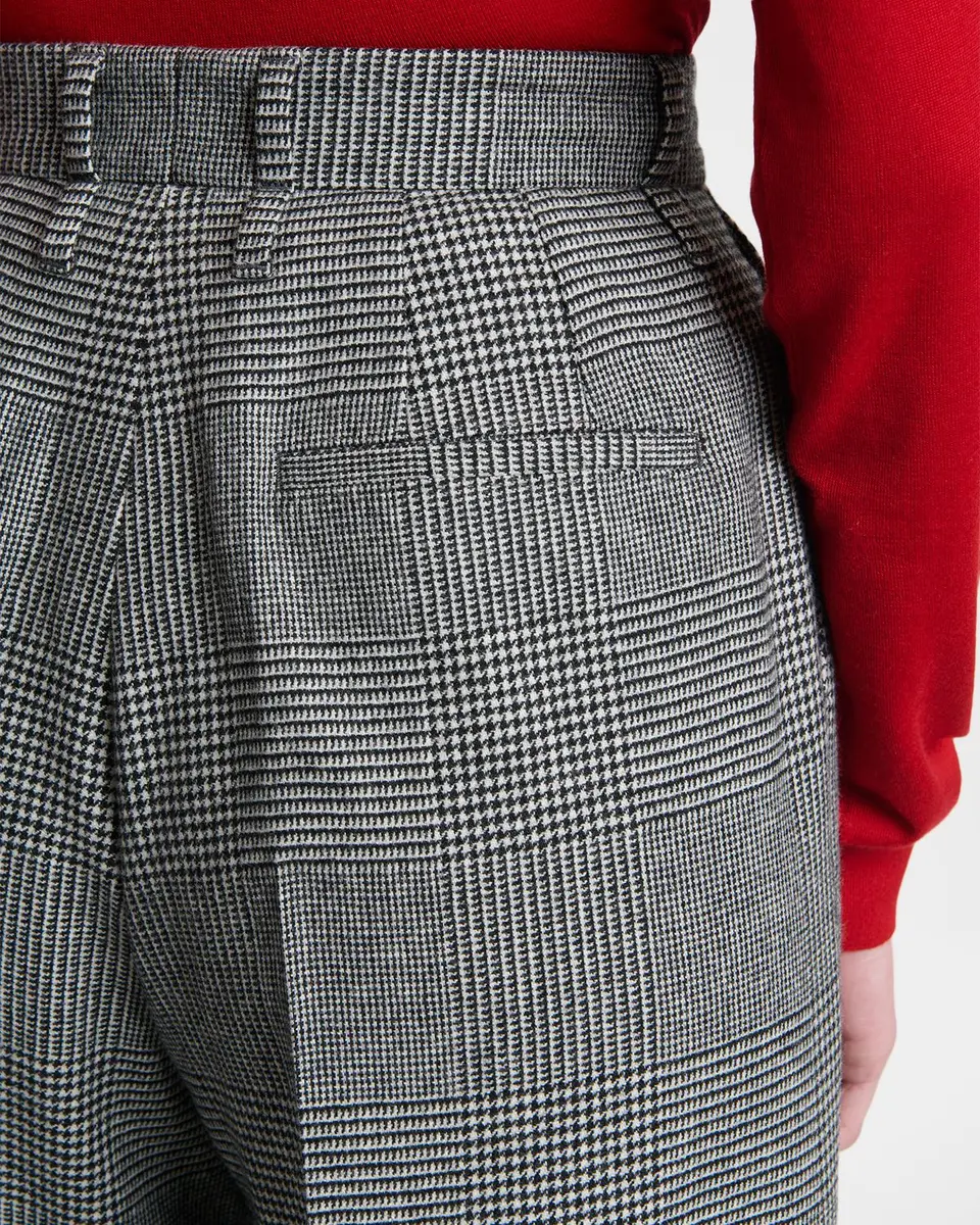 Dolce & Gabbana Glen Plaid Cashmere-Wool Pleated Wide-Leg Trousers | Thumbnail 5 Dolce & Gabbana Glen Plaid Cashmere-Wool Pleated Wide-Leg Trousers | Thumbnail 5