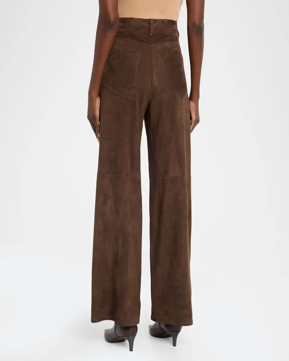 Brunello Cucinelli Suede Relaxed Straight-Leg Pants | Thumbnail 3 Brunello Cucinelli Suede Relaxed Straight-Leg Pants | Thumbnail 3